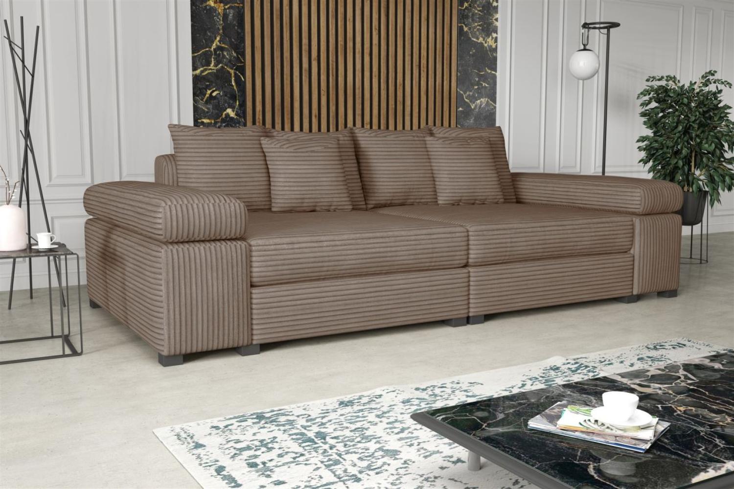 Big Sofa Couchgarnitur Megasofa Riesensofa AREZZO Stoff Tilia Milchkaffee Bild 1