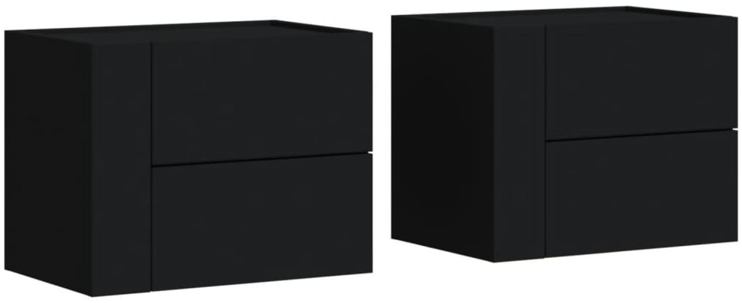 vidaXL Wand-Nachttische 2 Stk. Schwarz 45x30x35 cm 848328 Bild 1