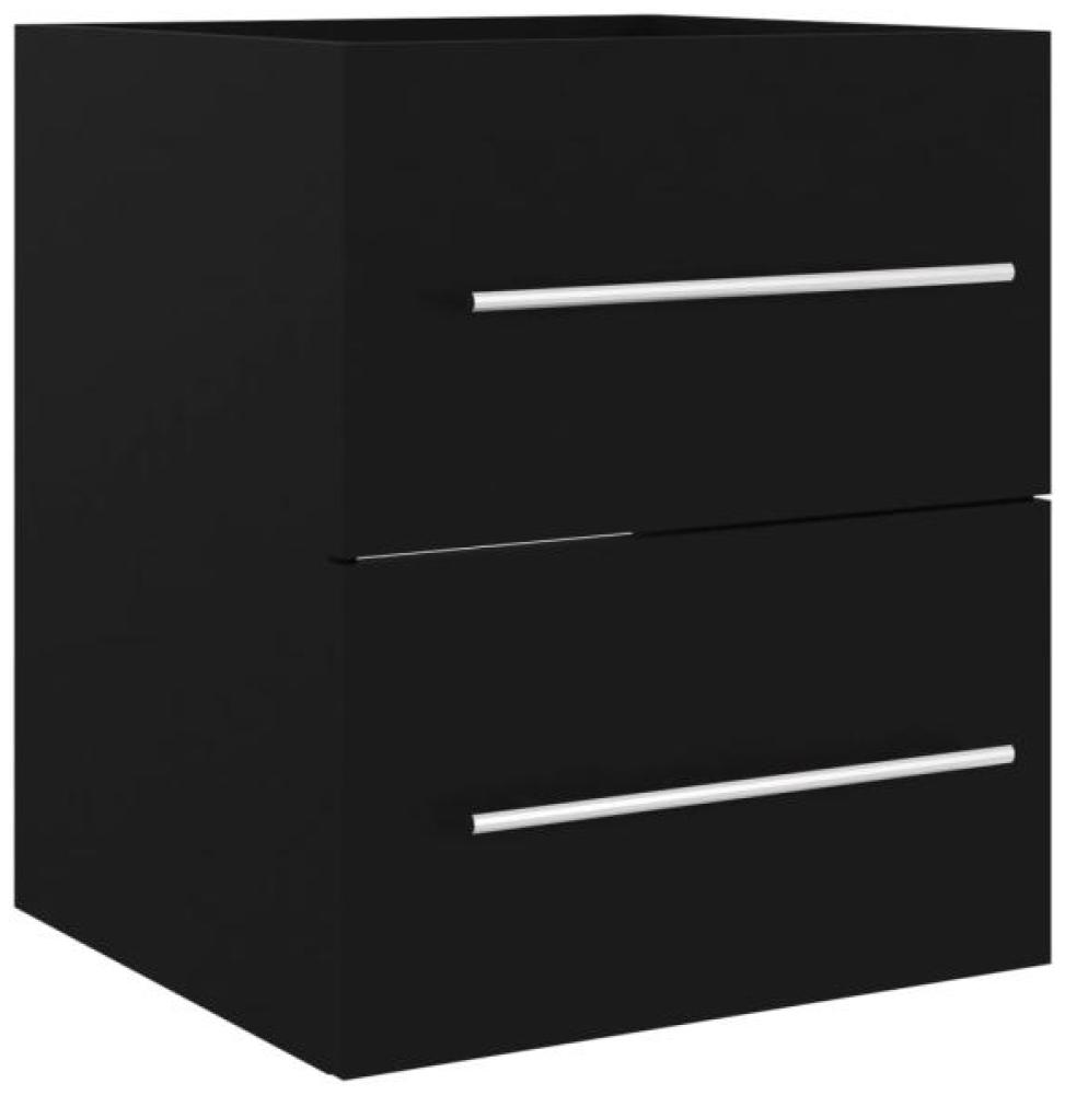 vidaXL Waschbeckenunterschrank Schwarz 41x38,5x48 cm Holzwerkstoff 804684 Bild 1