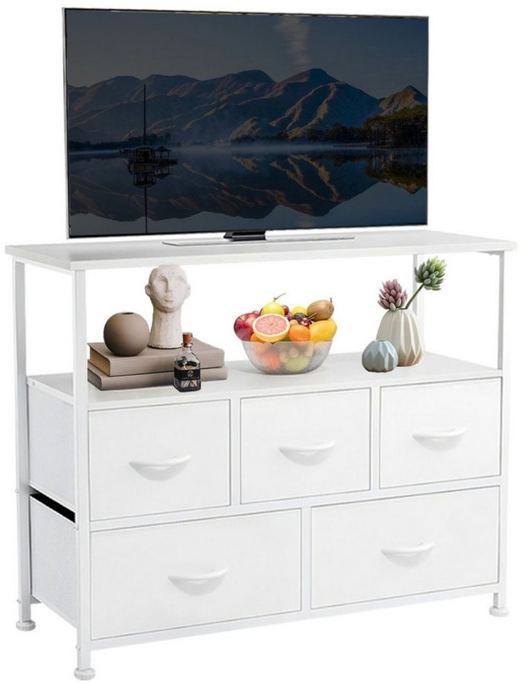 SURFOU Kommode TV-Schrank mit 5 Schubladen Sideboard Lowboard TV Board, Multifunktionaler Sideboard Geeignet Für Schlafzimmer Wohnzimmer Bild 1