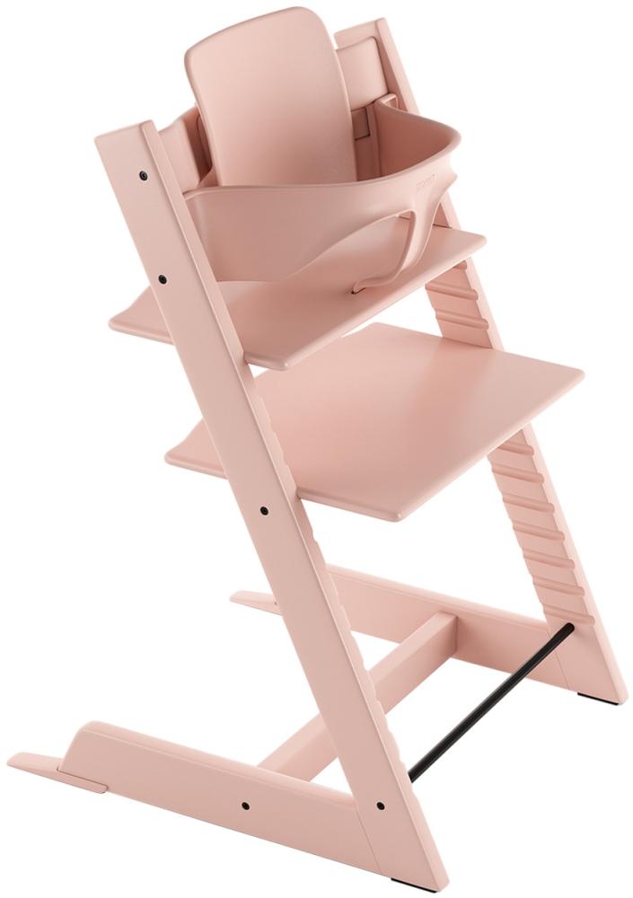 Stokke 'Tripp Trapp' Hochstuhl, serene pink, höhenverstellbar, Buche, inkl. Babyset™ Bild 1