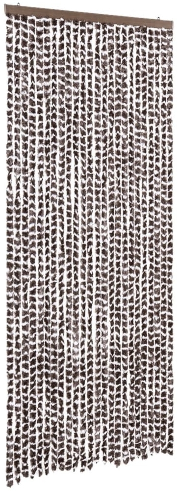 vidaXL Fliegenvorhang Braun und Weiß 100x200 cm Chenille 377393 Bild 1
