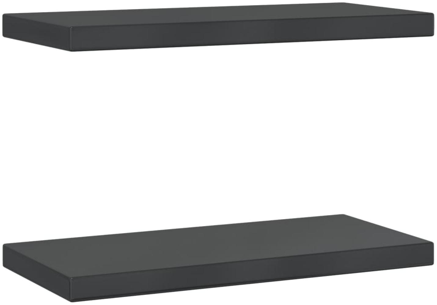 vidaXL Wandregale 2 Stk. 50x23,5x3 cm Schwarz Edelstahl 30295 Bild 1