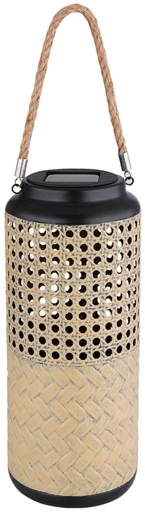 LED Solarleuchte, Bambus, schwarz-braun, H 45 cm Bild 1