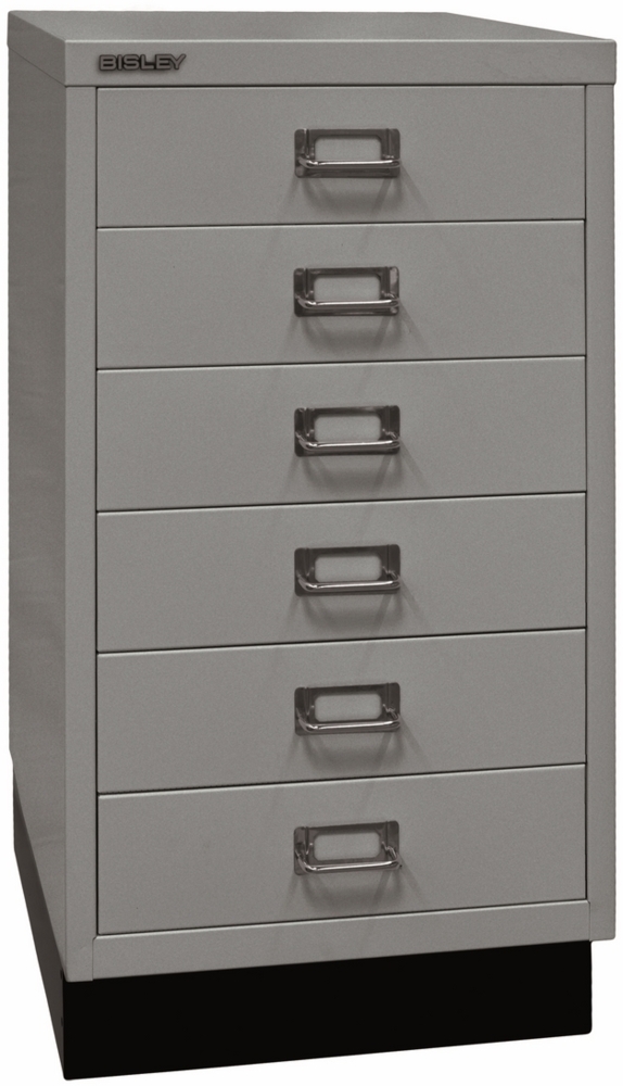 BISLEY Schubladenschrank aus Metall DIN A3 in silber mit 6 Schubladen und Sockel Werkzeugschrank Metallschrank, L29A36S-355 Bild 1