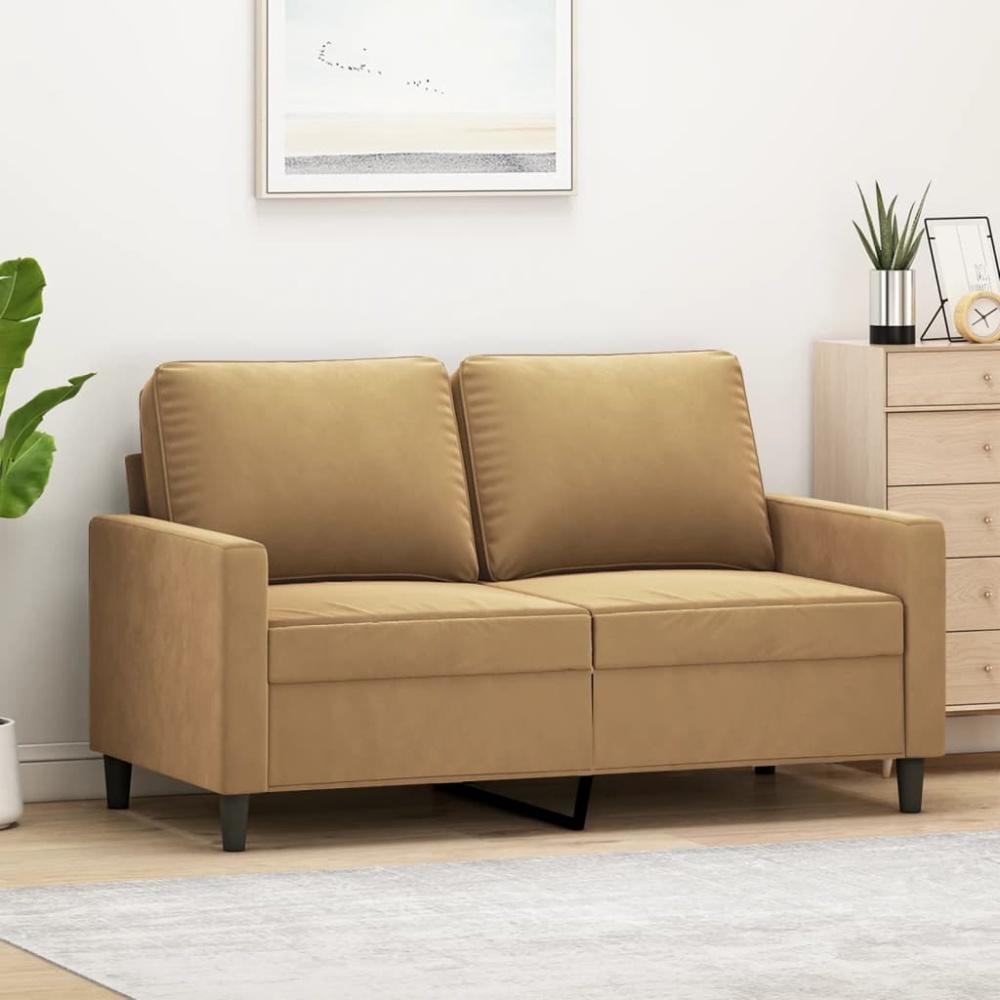 vidaXL 2-Sitzer-Sofa Braun 120 cm Samt 359196 Bild 1