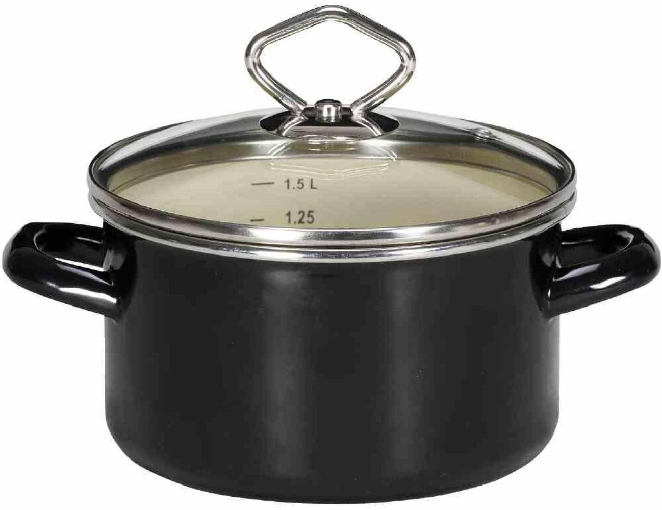 Fleischtopf 24cm Emaille Kochtopf Töpfe Suppentopf Küchenhelfer Kochen Braten Bild 1