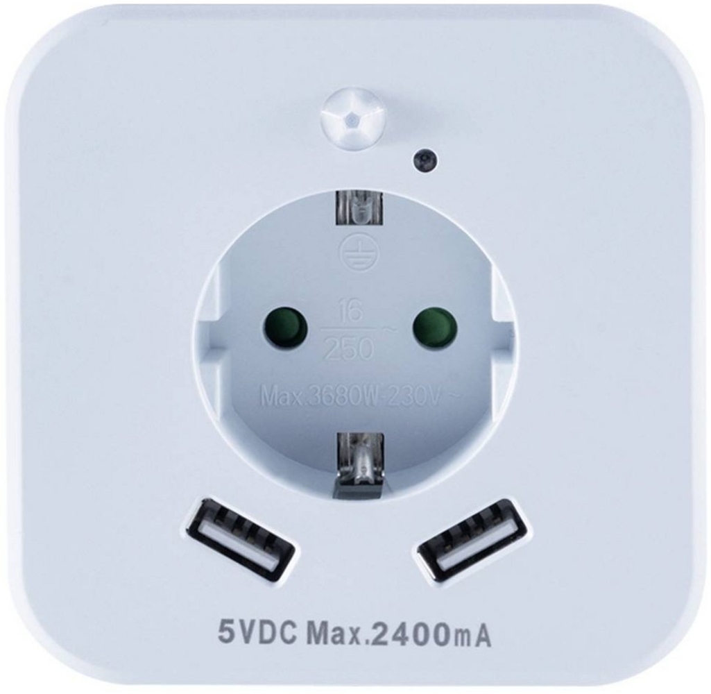 InnTech LED Nachtlicht mit Bewegungssensor und 2 x USB Bild 1