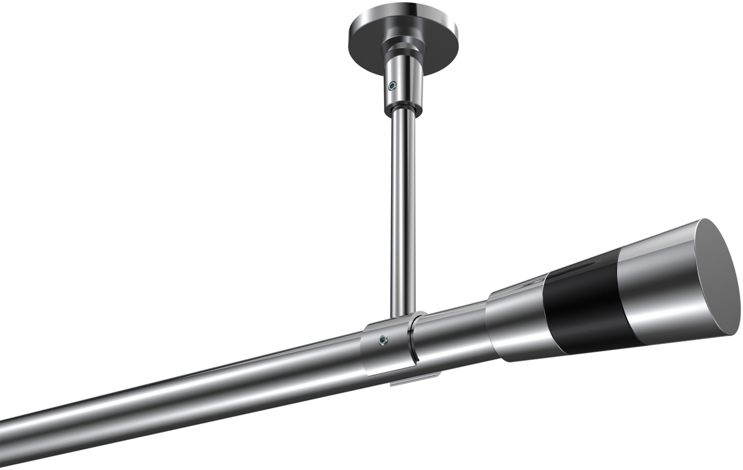 Gardinenstangen-Set Sonette Tanara 280 cm (geteilt in 2 x 140 cm), 1-läufig, 20 mm Ø Chrom Bild 1