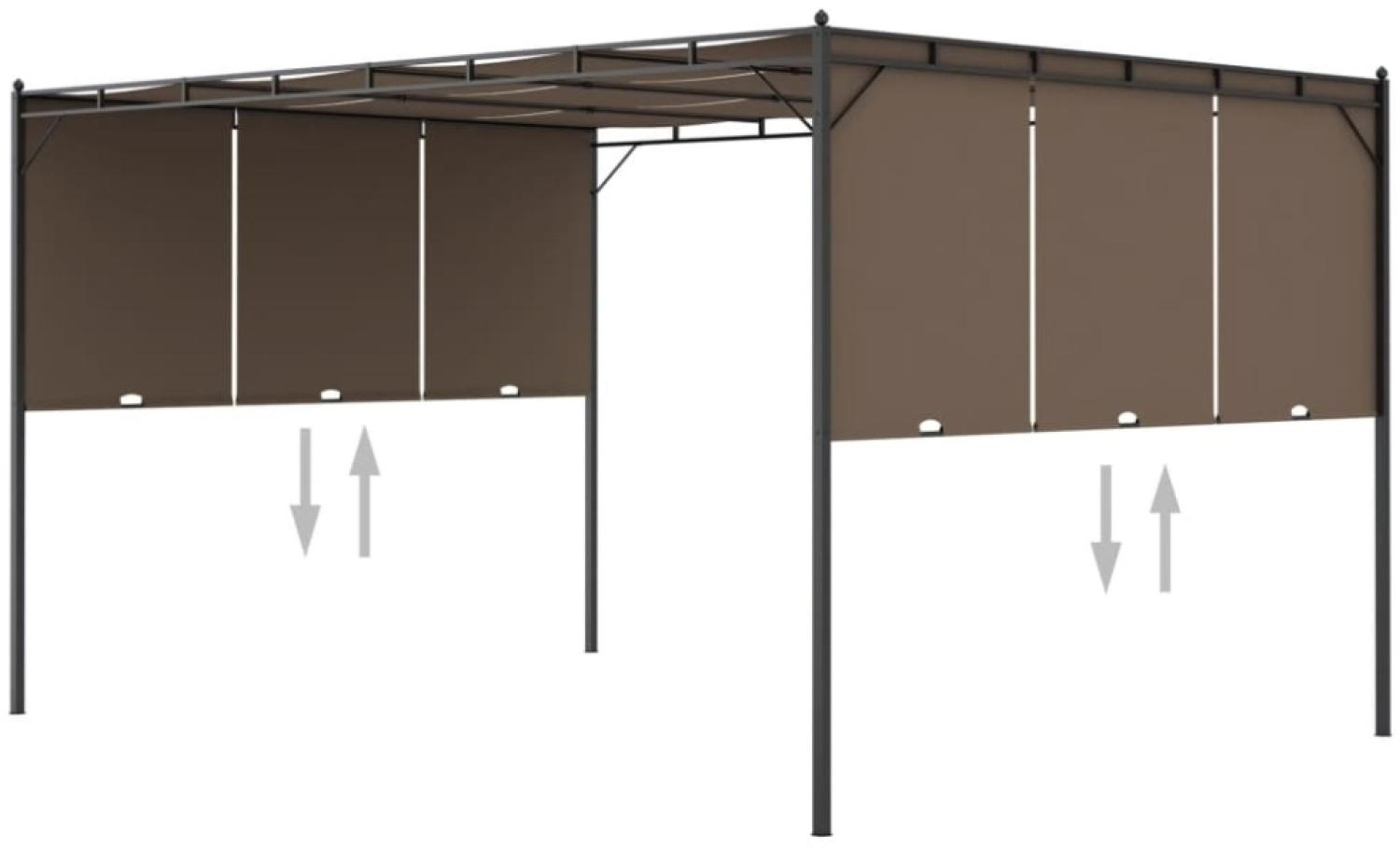 vidaXL Gartenpavillon mit Seitenvorhang 4x3x2,25 m Taupe 312264 Bild 1