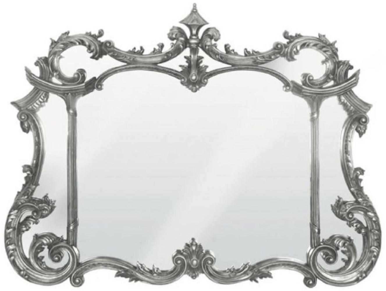 Casa Padrino Barock Spiegel Antik Silber 129 x H. 99 cm - Prunkvoller Wandspiegel im Barockstil - Antik Stil Garderoben Spiegel - Barock Interior - Handgefertigte Barock Möbel Bild 1