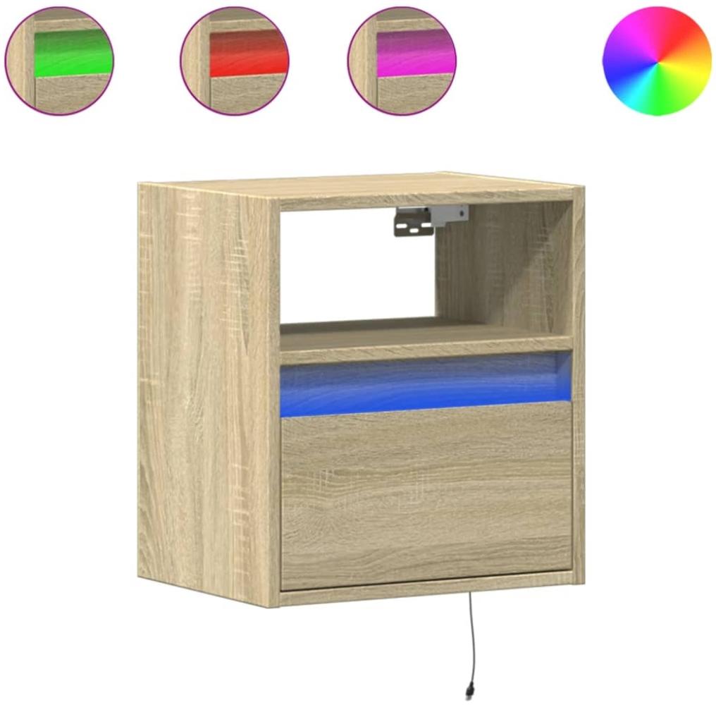 vidaXL Wand-Nachttische mit LED-Leuchten 2 Stk. Sonoma-Eiche 3307980 Bild 1