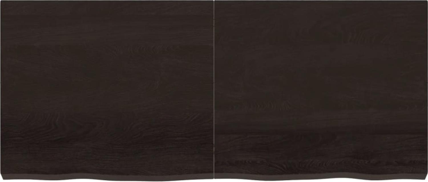 vidaXL Tischplatte Dunkelbraun 140x60x(2-6)cm Massivholz Eiche 3156445 Bild 1