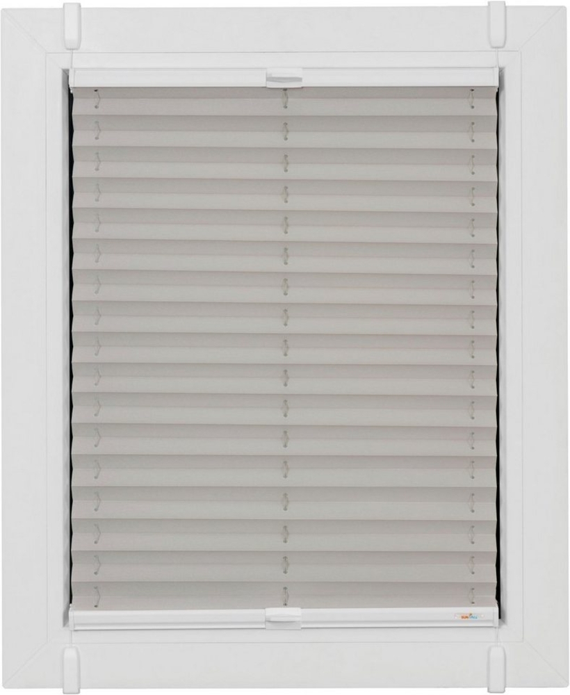 sunlines Plissee One Size Style Crepe, blickdicht, ohne Bohren, verspannt, Klemmfix, Zubehörfarbe weiß, zum Klemmen Bild 1