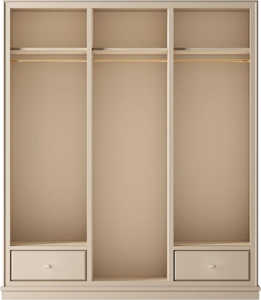 Casa Padrino Luxus Kleiderschrank Beige 200 x 60 x H. 230 cm - Offener Schlafzimmer Schrank - Schlafzimmer Möbel - Hotel Möbel - Schlafzimmer Einrichtung - Luxus Möbel - Luxus Einrichtung Bild 1