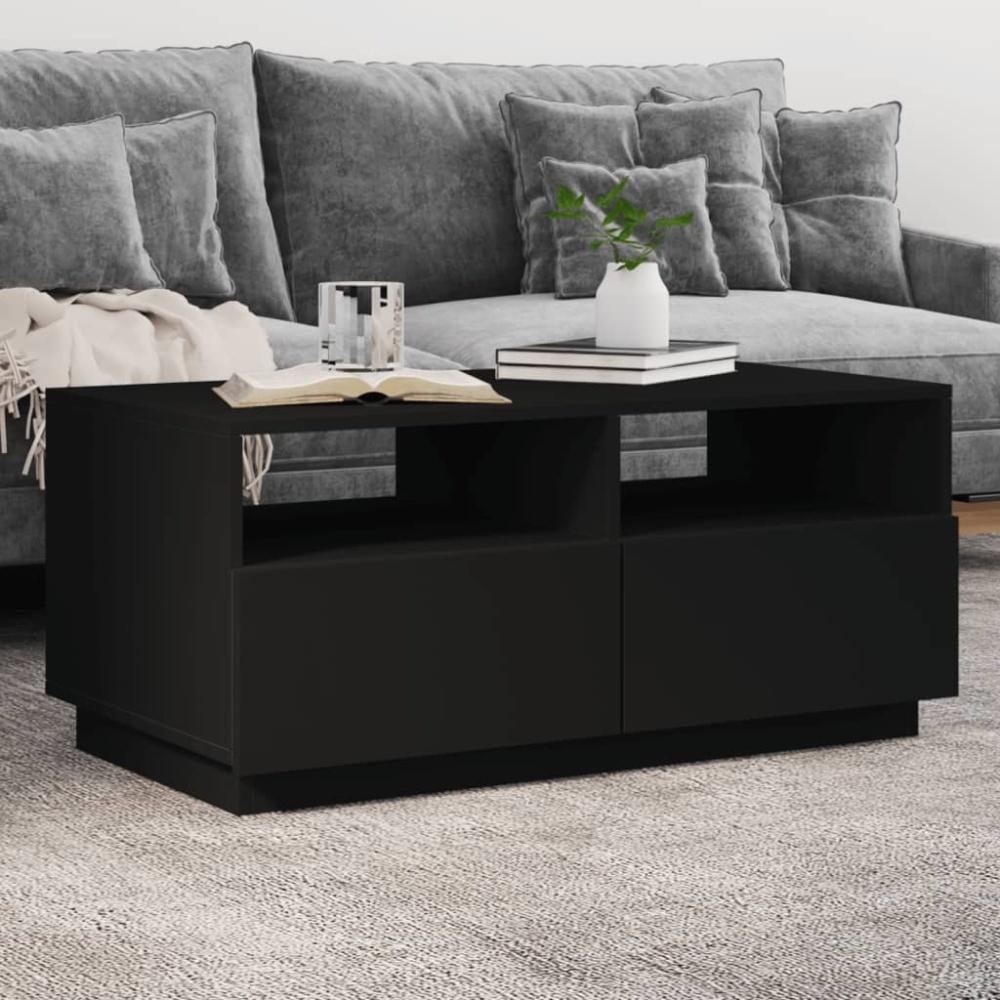 vidaXL Couchtisch mit LED-Leuchten Schwarz 90x49x40 cm 839834 Bild 1