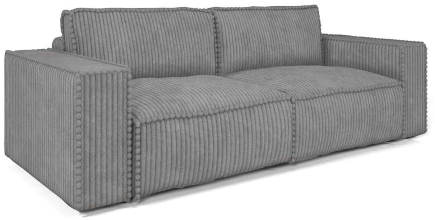 Sofa 3-Sitzer mit Schlaffunktion VAJANA Stoff Tilia Grau Bild 1