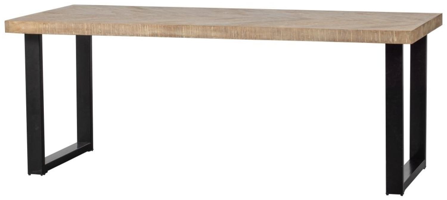 Woood Tisch Tablo Mango Fischgrätenmuster 200x90 U-leg Bild 1