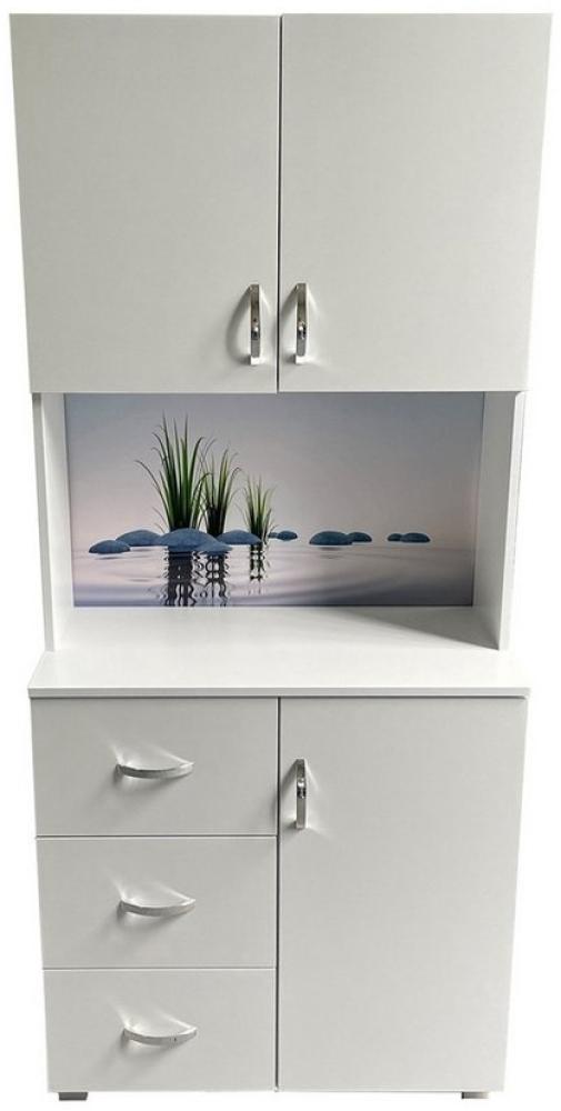 HTI-Living Hochschrank Badschrank Blanca Wellness Motiv Steine (Stück, 1-St, 1 Badschrank) Hochschrank 6 Regalfächer 3 Schubladen Bild 1