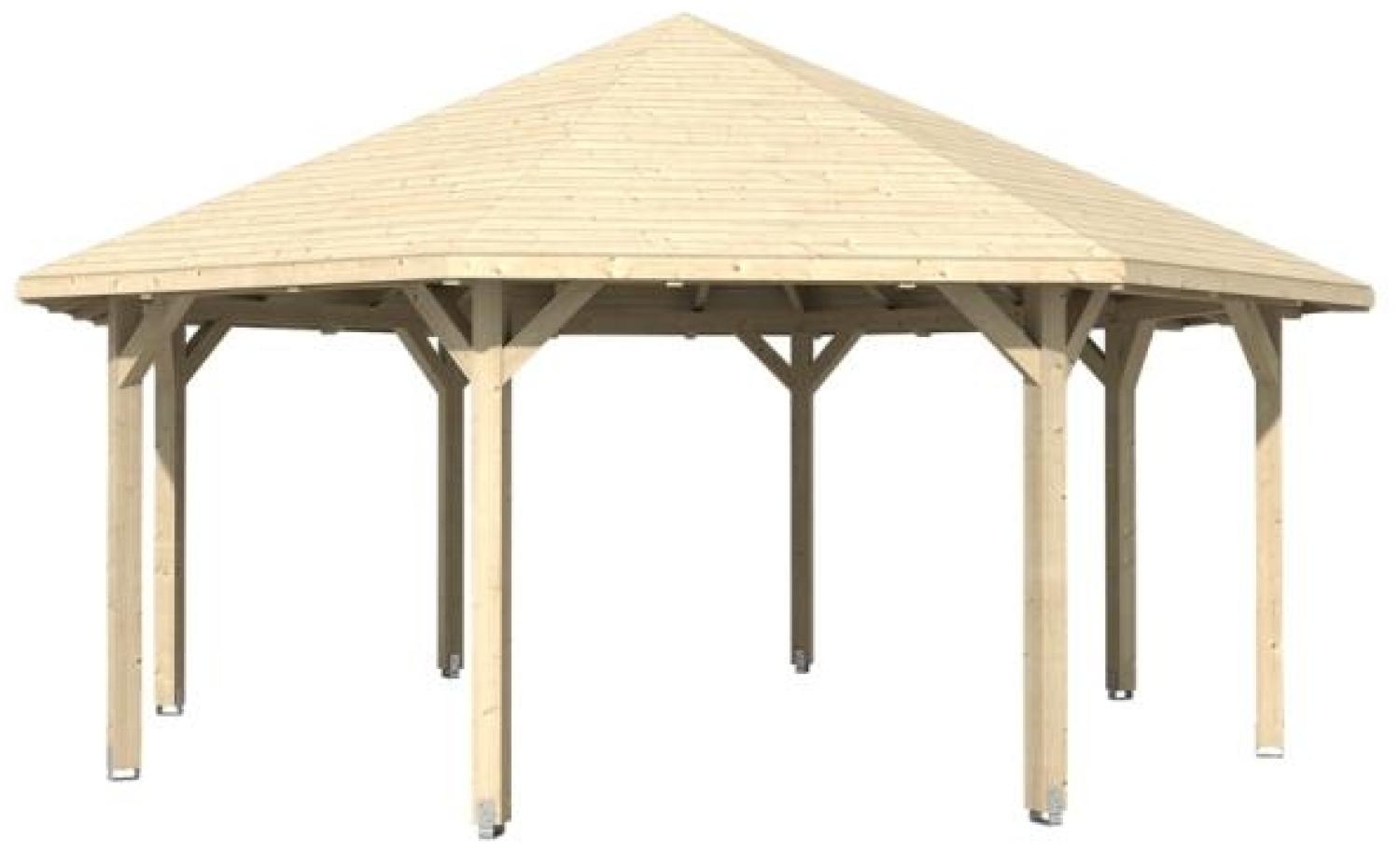 Skan Holz Holz Pavillon Nice 4 | Natur | 630x630x365 cm Bild 1