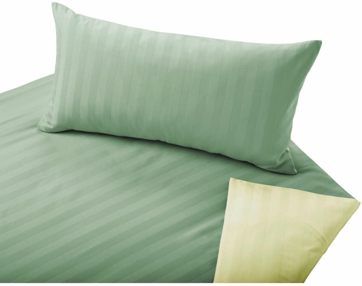 Cotonea Bio Satin Wende Bettwäsche 155x220 cm limette/kiwi Bild 1