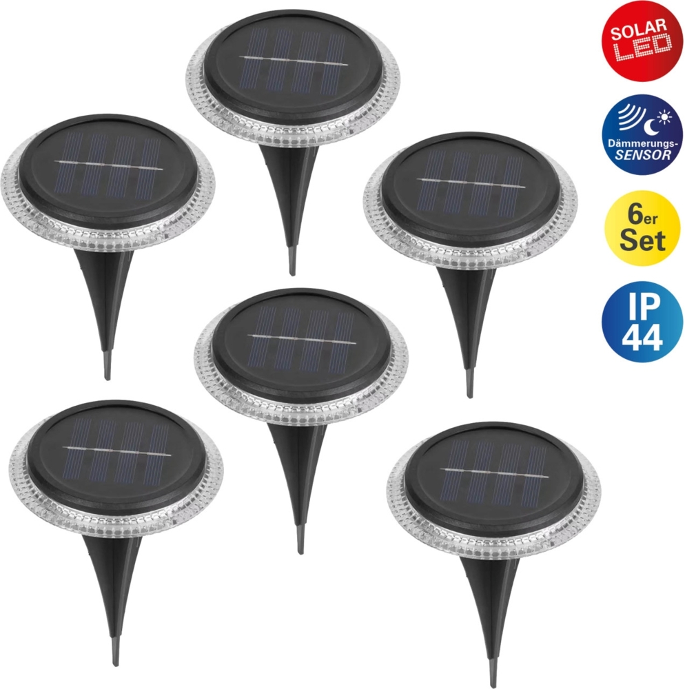 Light & More LED Solarleuchte Kane mit Erdspieß Dämmerungssensor 6er Set Bild 1
