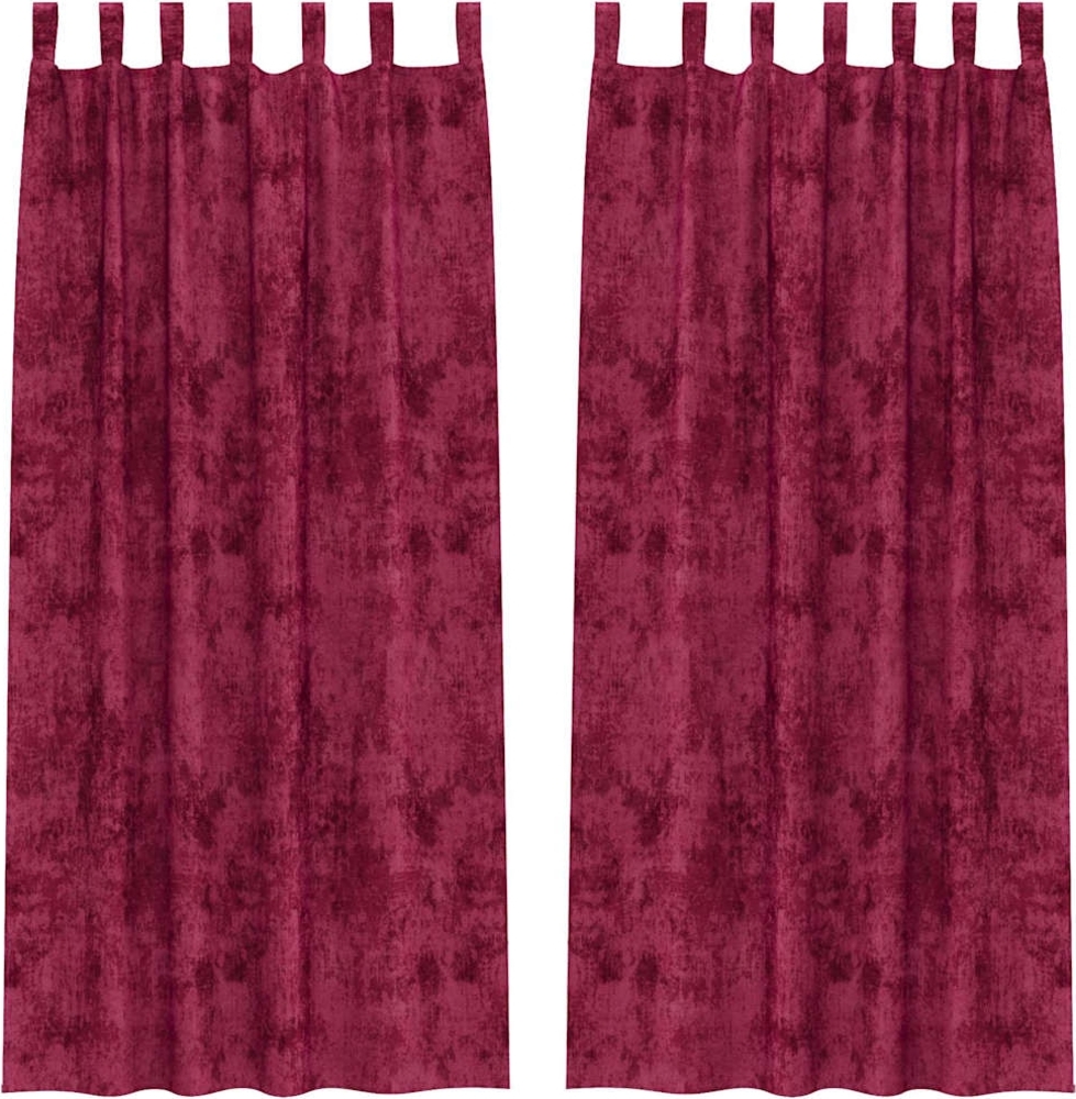 vidaXL Samtvorhänge mit Vorhängen 2 pcs Weinrot 260 x 140 cm Samt 4107717 Bild 1