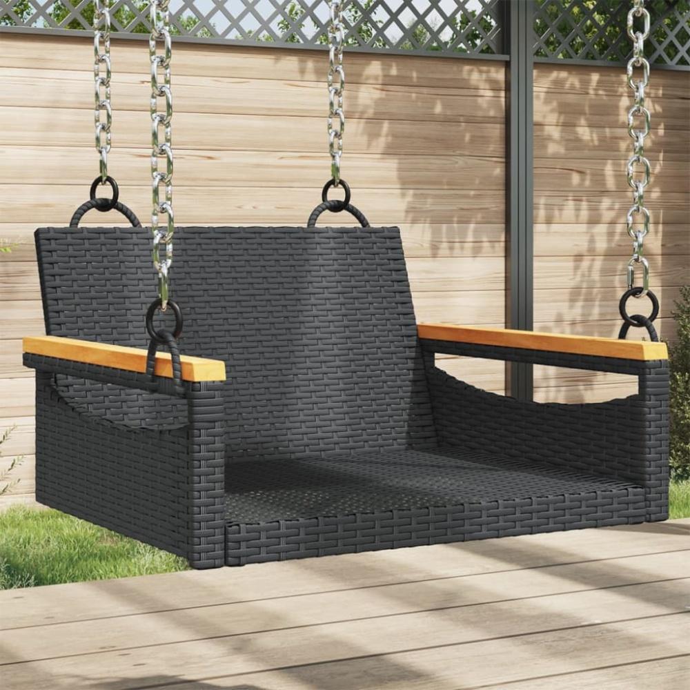 vidaXL Hängesessel Schwarz 63x62x40 cm Poly Rattan 368161 Bild 1