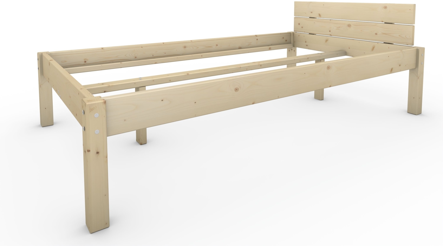 Pfostenbett Massivholzbett (Fichte) "Daybett" 120 x 220 cm 48 cm Holzbett 300kg Bild 1