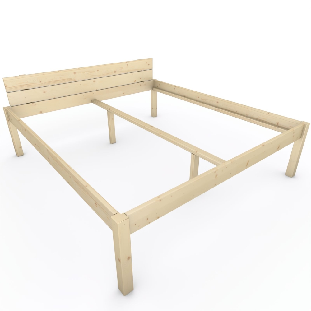 Pfostenbett "metallarm" Fichte Holzbett "Daybett" 200 x 220cm 58cm Doppelbett Bild 1