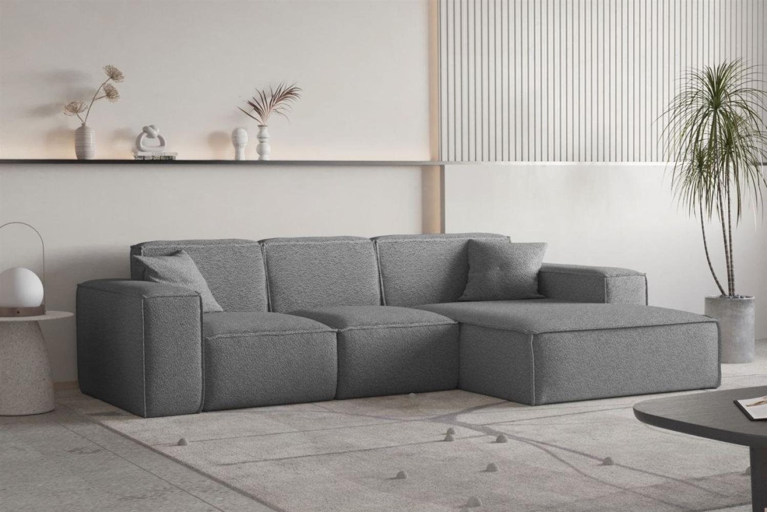 Ecksofa Designersofa CELES PREMIUM Stoff Ascot Bukla Graphit Ottomane Rechts Bild 1