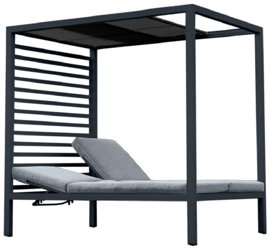 Premium Pavillon Doppel-Sonnenliege Gartenliege Pergola Loungebett Dach Bild 1