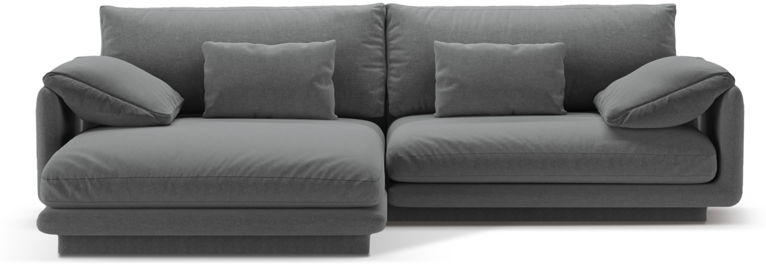 Micadoni Ecksofa Torino 4-Sitzer Strukturierter Stoff Dunkelgrau Links Bild 1