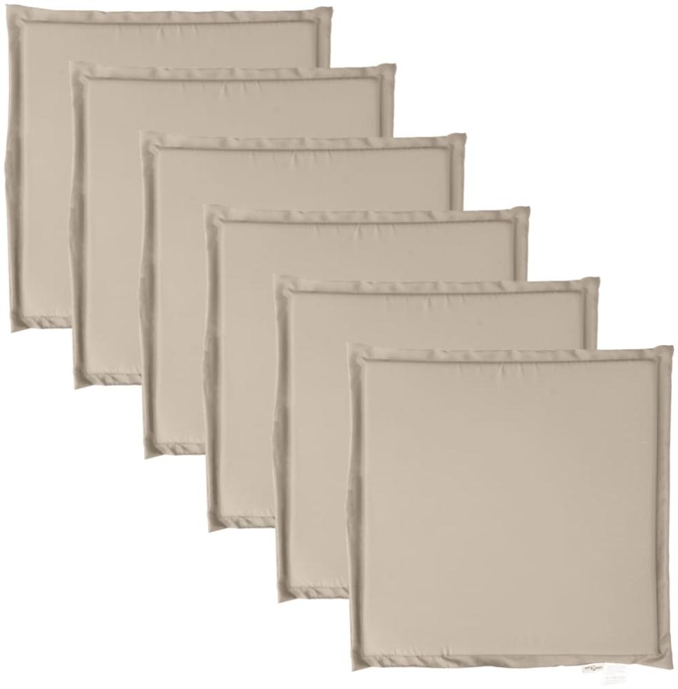 vidaXL Garten-Sitzkissen, quadratisch, 6 Stück, Polyester taupe, 45 x 45 x 2 cm Bild 1