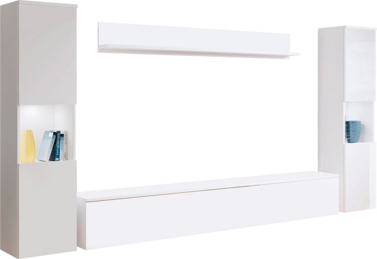 INOSIGN Wohnwand PARIS, (Komplett-Set, 4-St), TV-Wand 260cm breite, grifflose Design, stehend und hängend montierbar Bild 1