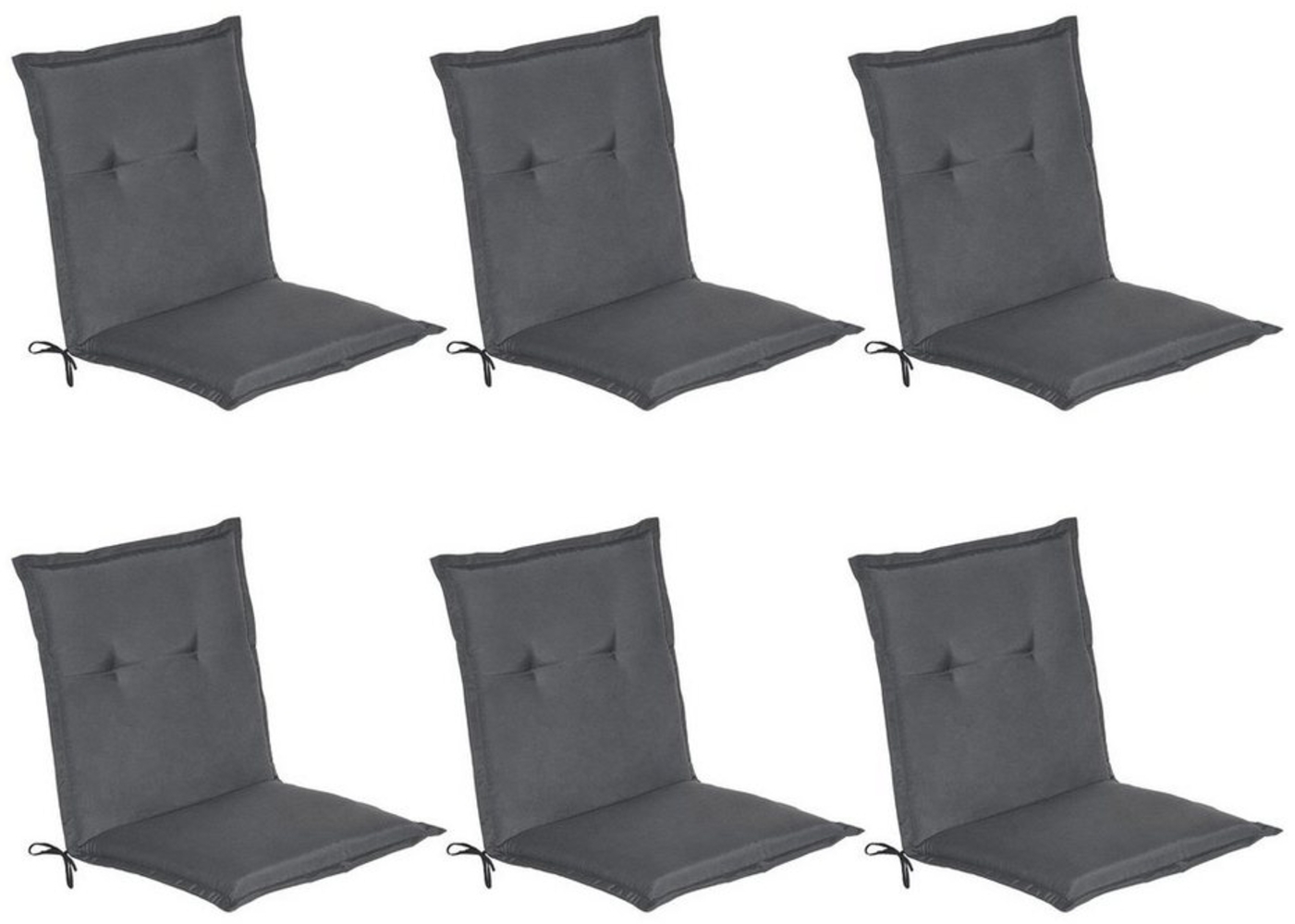 6er Set Beautissu Niederlehner Auflage Loft NL 100 x 50 x 6 cm Graphitgrau Bild 1