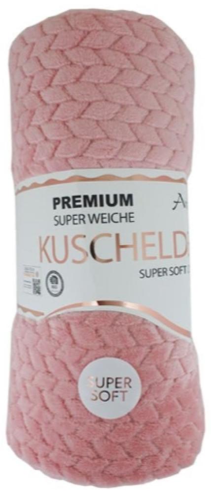 Wohndecke I Flanell Decke I Kuscheldecke Jacquard Fashion | 150x200cm [Rosa] Bild 1