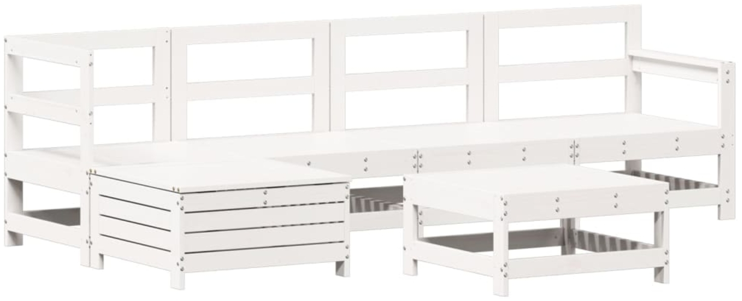 vidaXL 6-tlg. Garten-Sofagarnitur Weiß Massivholz Kiefer 3250925 Bild 1