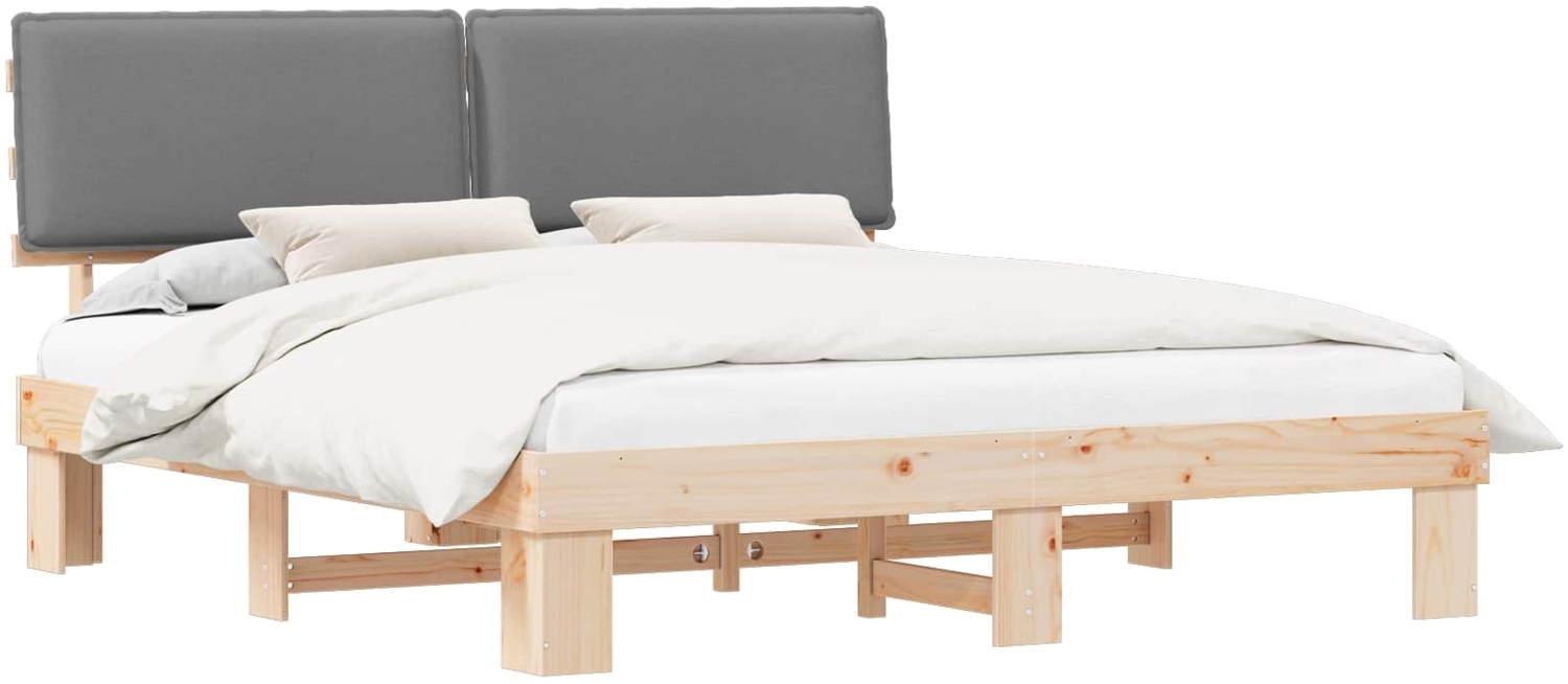 vidaXL Bettgestell mit gepolstertem Kopfteil Hellgrau 180 x 200 cm 3398069 Bild 1