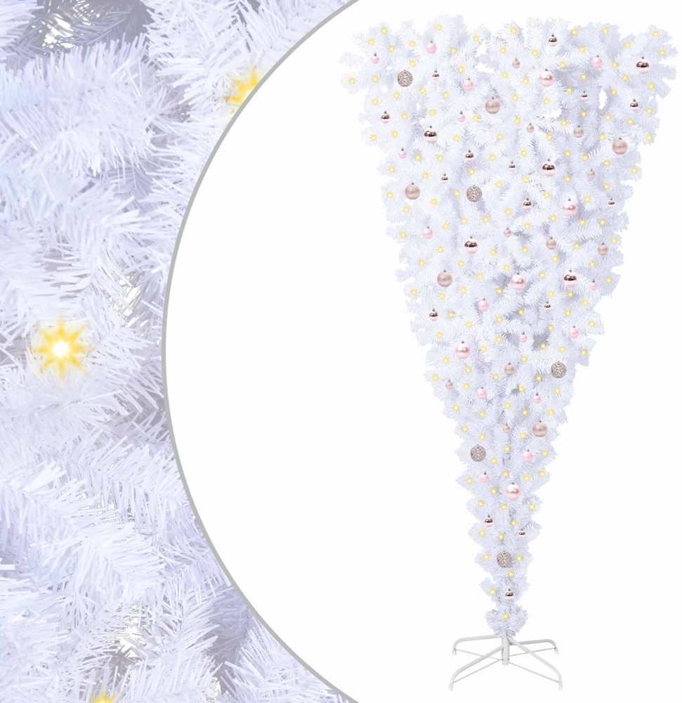 vidaXL Künstlicher Weihnachtsbaum Weiß 240 cm PVC und Stahl 3426742 Bild 1