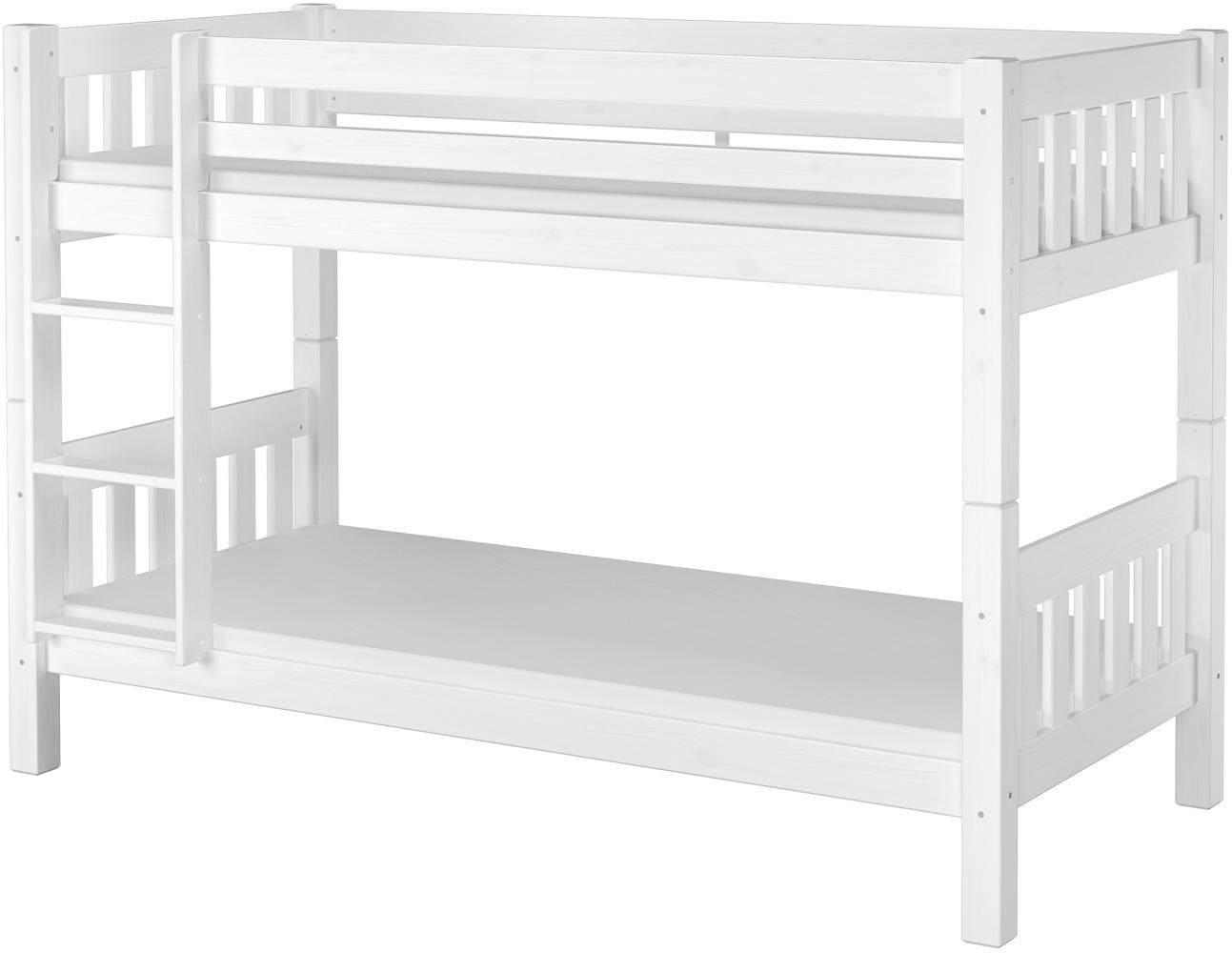 Erst-Holz 60.06-09 Etagenbett 90x200 cm, weiß, Kiefer massiv, inkl. Rollroste und Matratzen Bild 1