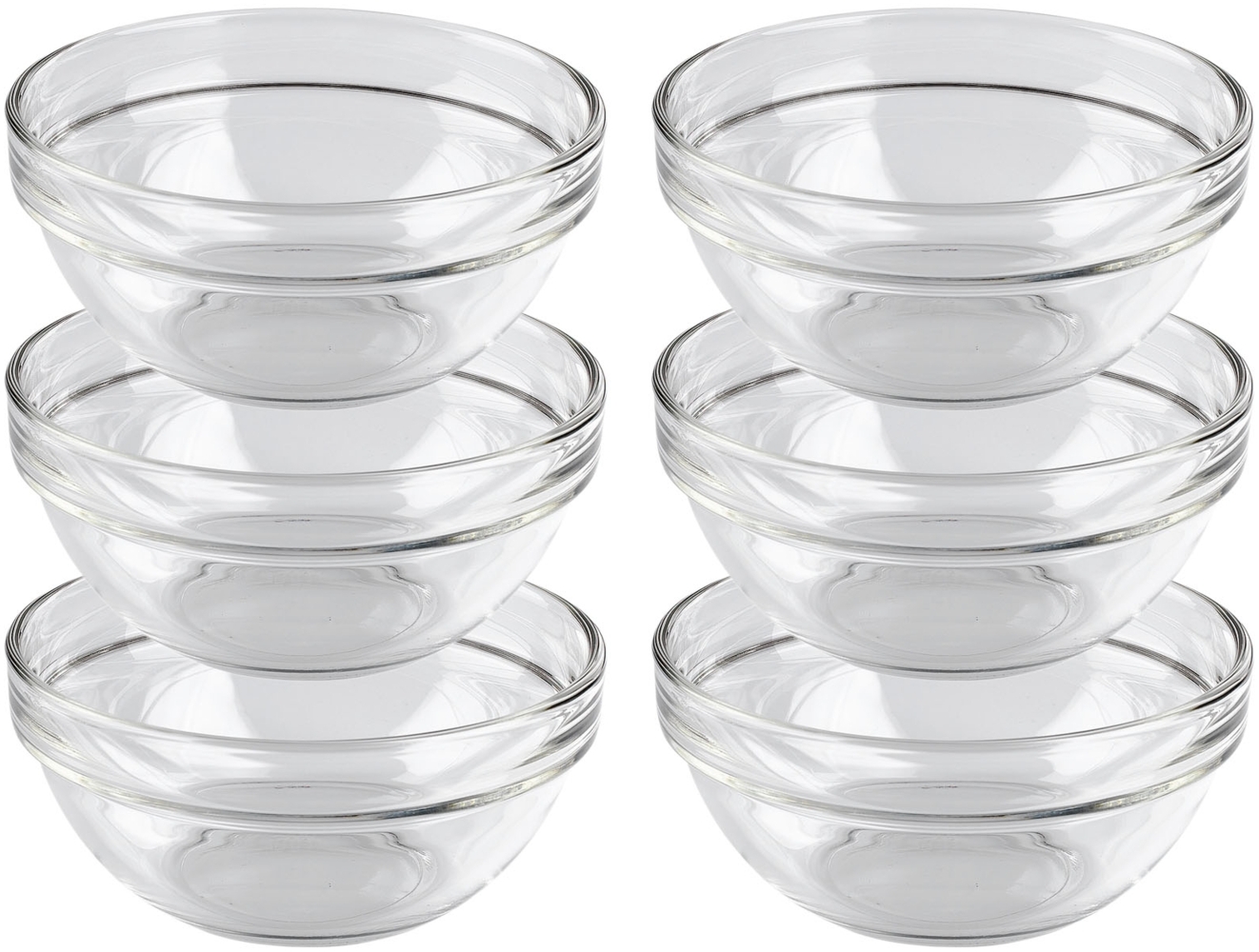 Luminarc 925945 Empilable Schüssel aus Glas, Ø 12cm, klar (6er Pack) Bild 1