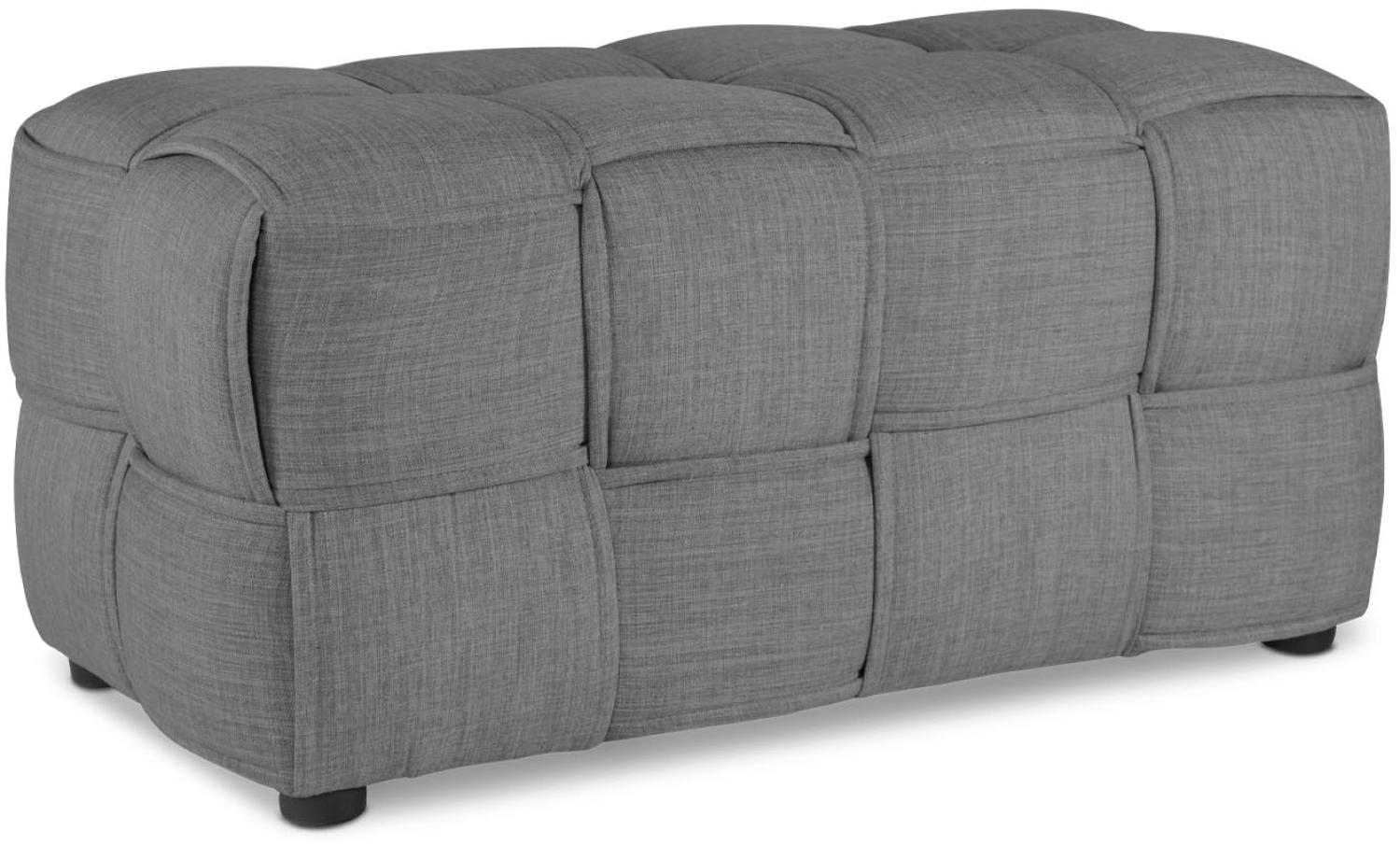 Homestyle4U Sitzhocker 2-Sitzer, Grau, 86x40x43cm Bild 1