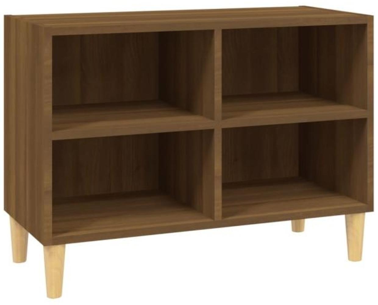 vidaXL TV-Schrank mit Massivholz-Beinen Braun Eichen-Optik 813148 Bild 1