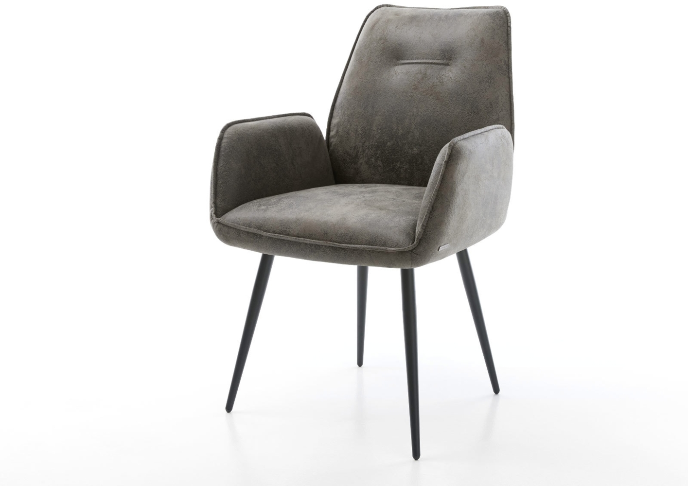 Esszimmerstuhl Zoa-Flex Mikrofaser Grau Antik 4-Fuß konisch Schwarz Taschenfederkern Bild 1