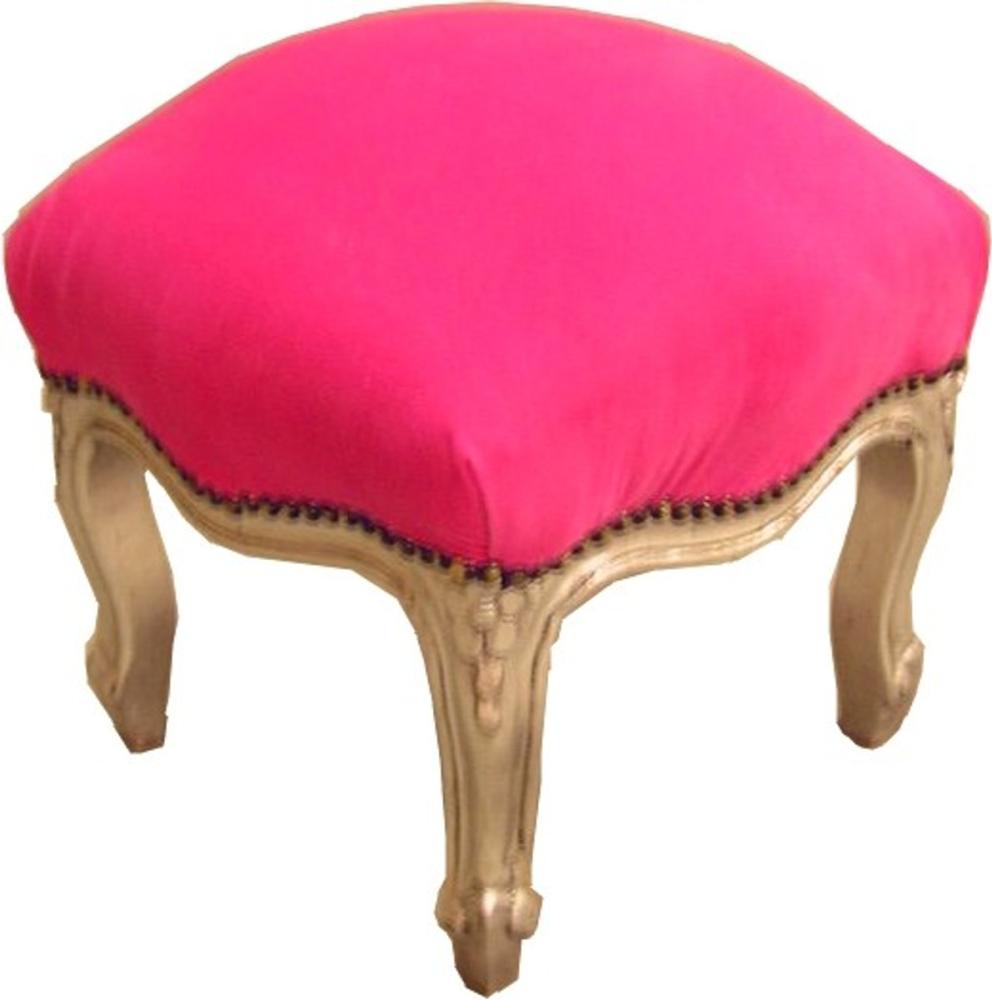 Casa Padrino Barock Fußhocker Pink / Silber Bild 1