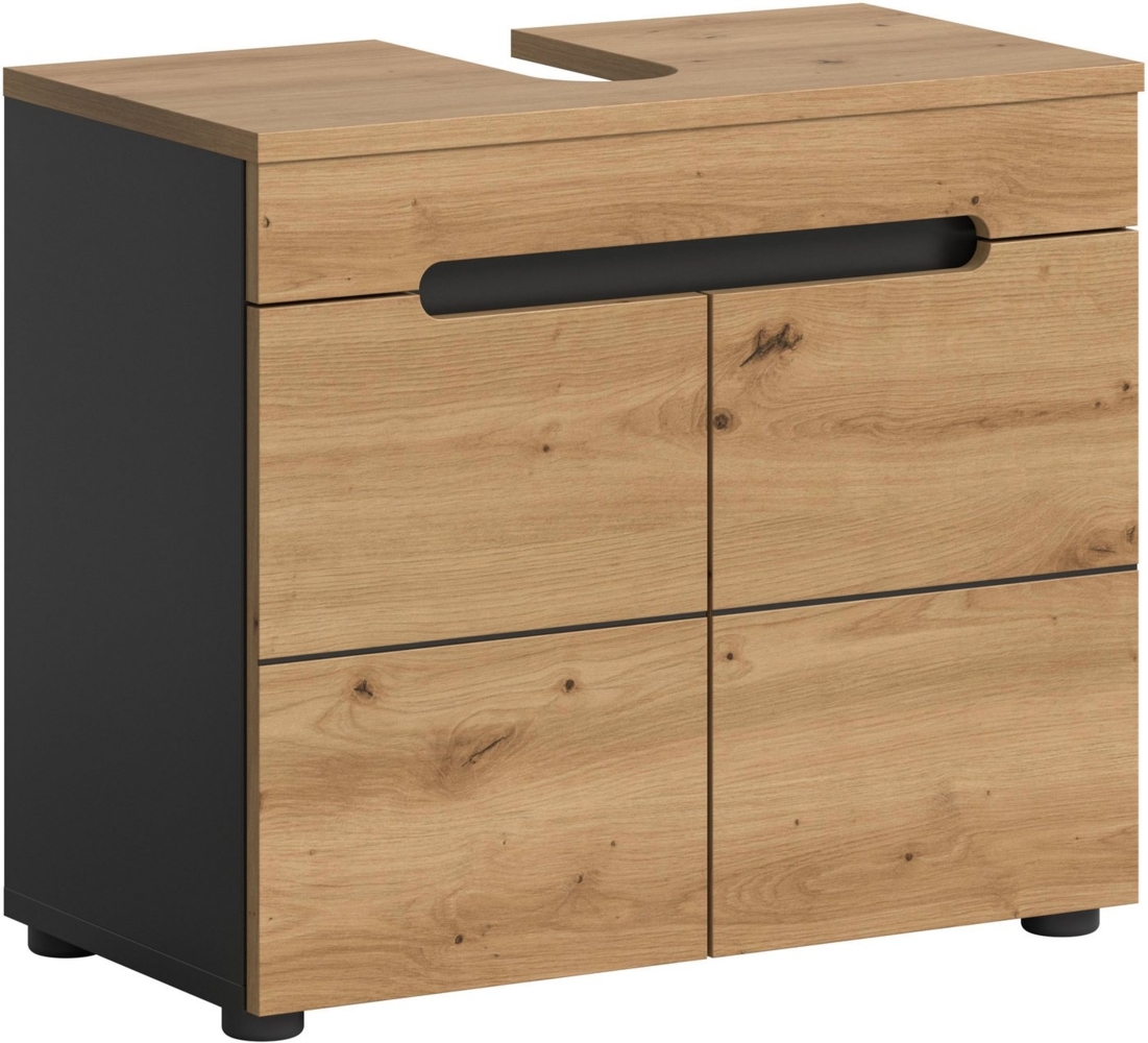 INOSIGN Waschbeckenunterschrank REHAT, Breite 63 cm, 2 Türen, Einlegeboden, mit Siphonausschnitt Soft-Close-Funktion, eingefasste Griffaussparung in der Front Bild 1
