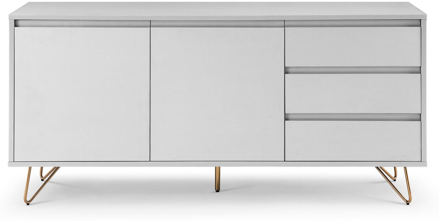 Sideboard MDF/Metall Weiß 150x40x70 cm Bild 1