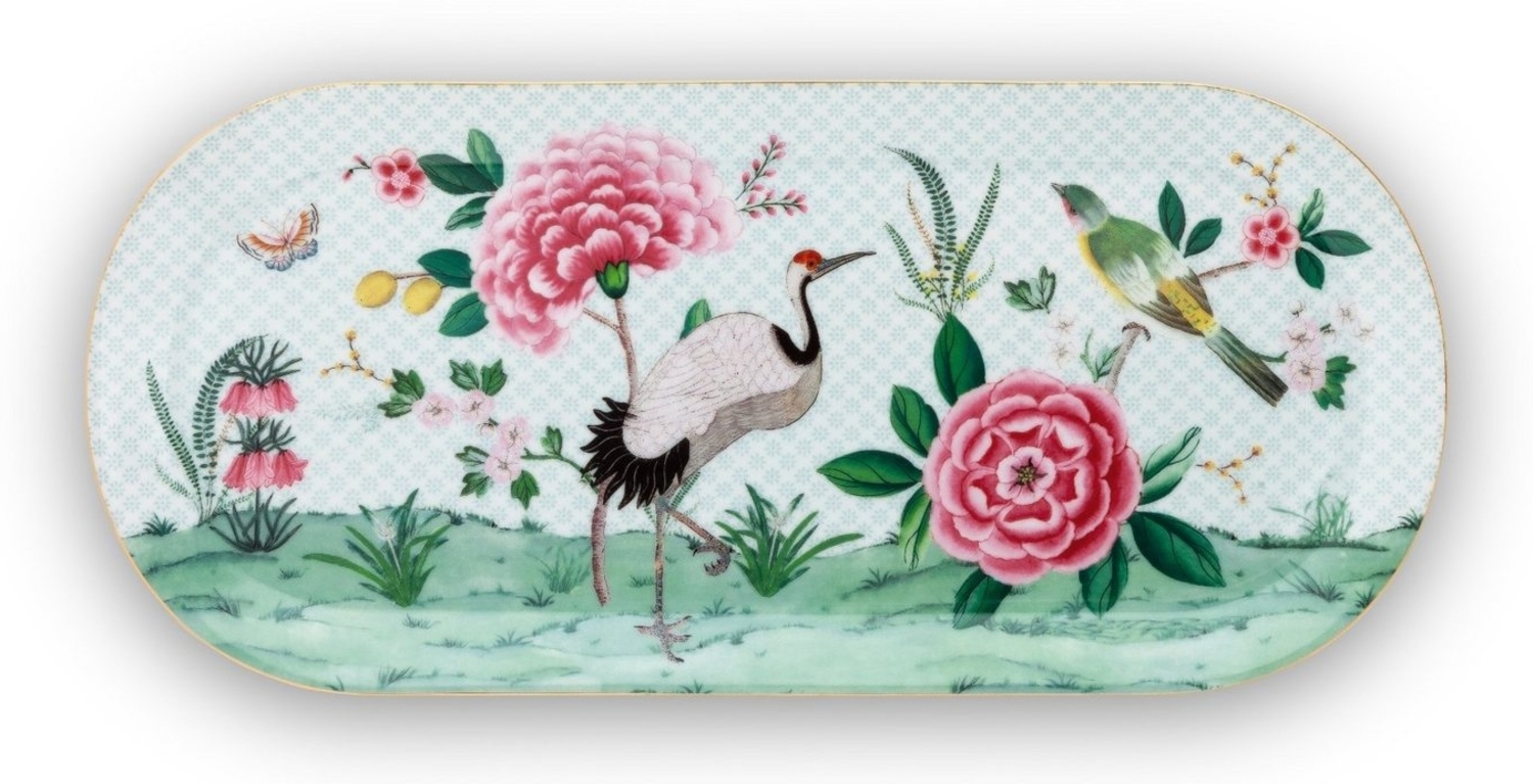 PIP STUDIO Blushing Birds Tortenplatte white 33x15 cm Bild 1