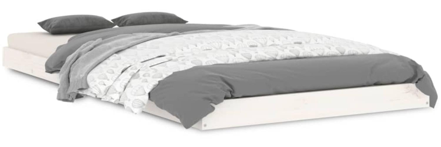 vidaXL Massivholzbett Weiß 90x190 cm Kiefer 823480 Bild 1